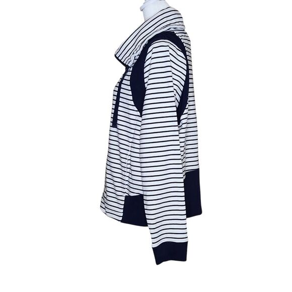 Ralph Lauren Active Zip Front Funnel Neck Sweatshirt Womens XL Navy White Stripe - Picture 4 of 10